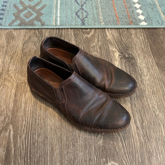 Trask Dark Brown Leather Loafers slip on shoes - Picture 1 of 7